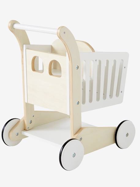 Carrito de compras de madera blanco 