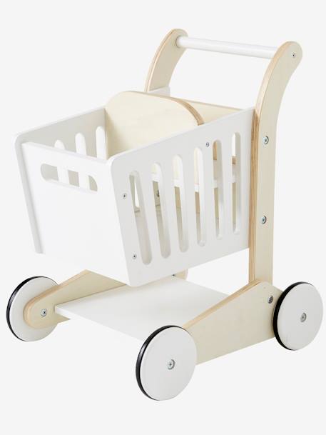 Carrito de compras de madera blanco 