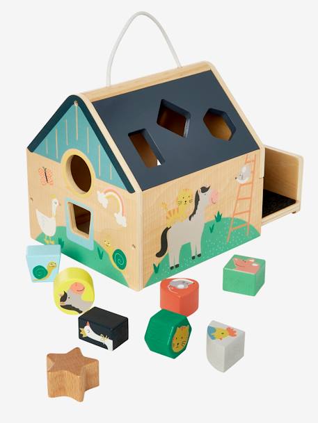 Casa de formas de madera FSC® multicolor 
