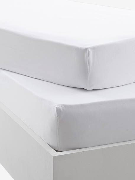 Pack de 2 sábanas bajeras Colección Bio bebé Blanco 