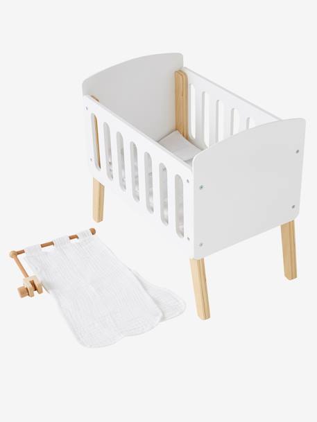 Dosel para cuna de muñeca blanco 