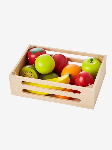 Caja de frutas de madera para jugar a las cocinitas multicolor 