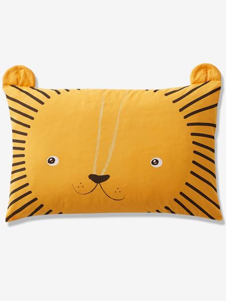 Funda de almohada para bebé Mon petit lion NARANJA MEDIO LISO CON MOTIVOS 