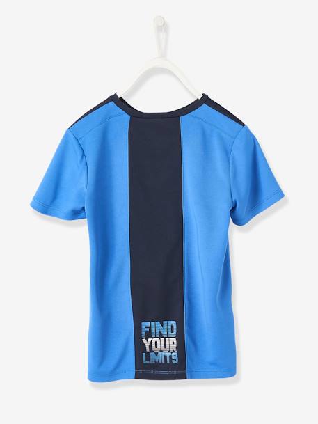 Camiseta de deporte para niño de tejido técnico AZUL OSCURO LISO CON MOTIVOS 