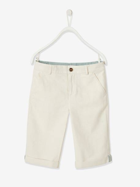 Bermudas de algodón y lino para niño azul+AZUL OSCURO LISO CON MOTIVOS+BEIGE CLARO LISO CON MOTIVOS+verde sauce 