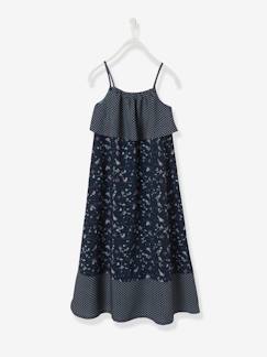 -Vestido largo estampado con tirantes para niña