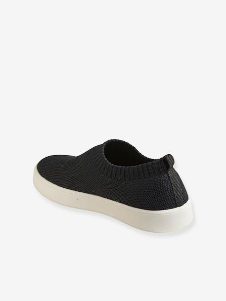 Zapatillas slip-on ecológicas, para niña NEGRO OSCURO LISO 