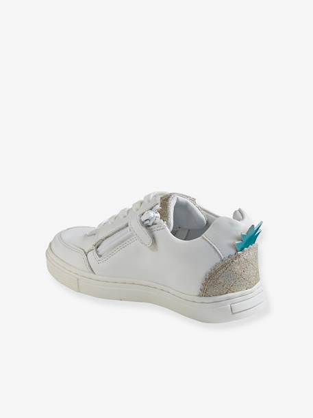 Zapatillas piña de piel para niña BLANCO CLARO LISO CON MOTIVOS 