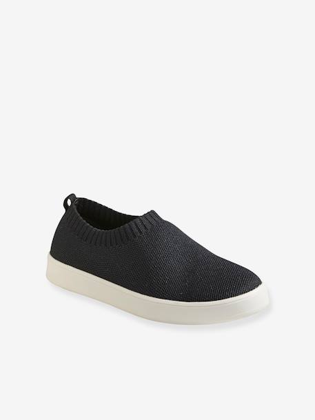 Zapatillas slip-on ecológicas, para niña NEGRO OSCURO LISO 