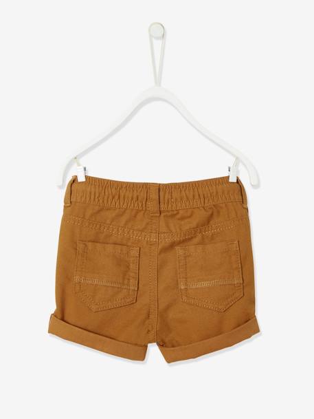 Short de sarga con cintura elástica para bebé niño beige+GRIS OSCURO LISO+MARRON MEDIO LISO 