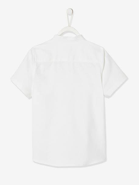 Camisa con cuello mao y manga corta de algodón/lino para niño AZUL CLARO LISO+BLANCO CLARO LISO 