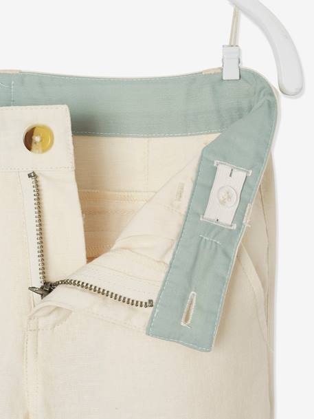 Pantalón slim de pana, para niño beige medio liso con motivos - Vertbaudet