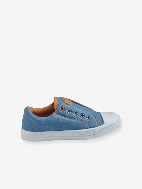 Zapatillas elásticas de tela para niño AZUL MEDIO LISO+GRIS CLARO LISO+VERDE MEDIO ESTAMPADO 