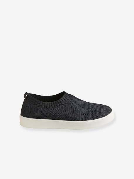 Zapatillas slip-on ecológicas, para niña NEGRO OSCURO LISO 