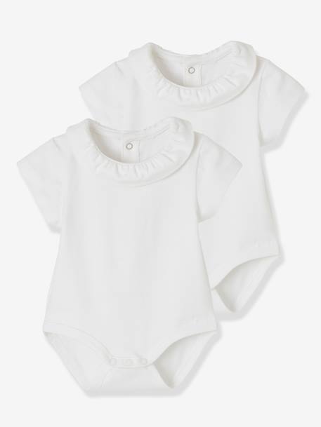OEKO-TEX®-Bebé-Camisetas-Pack de 2 bodies de manga corta para bebé, con cuello fantasía
