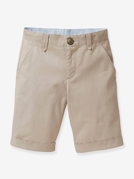 Bermudas clásicas para niño CYRILLUS AZUL OSCURO LISO+BEIGE MEDIO LISO 