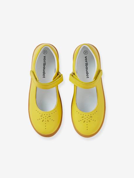 Zapatos tipo babies de piel para niña especial autonomía AMARILLO MEDIO LISO+AMARILLO OSCURO LISO+BLANCO CLARO LISO 