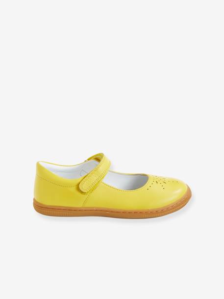 Zapatos tipo babies de piel para niña especial autonomía AMARILLO MEDIO LISO+AMARILLO OSCURO LISO+BLANCO CLARO LISO 