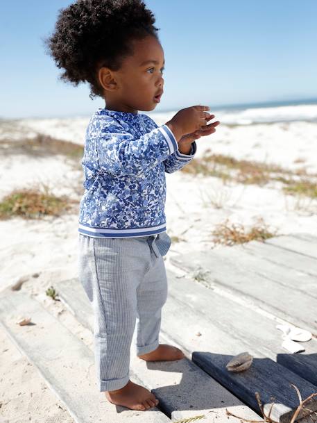 Bebé-Pantalones, vaqueros -Pantalón para bebé niña a rayas con cintura elástica