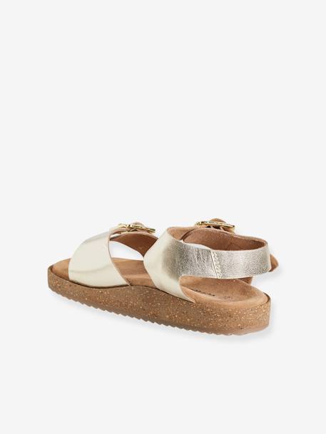 Sandalias de piel acolchadas para niña BEIGE MEDIO METALIZADO 