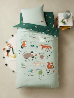 Ecorresponsable-Conjunto de funda nórdica + funda de almohada infantil de algodón orgánico* Estudio Animal