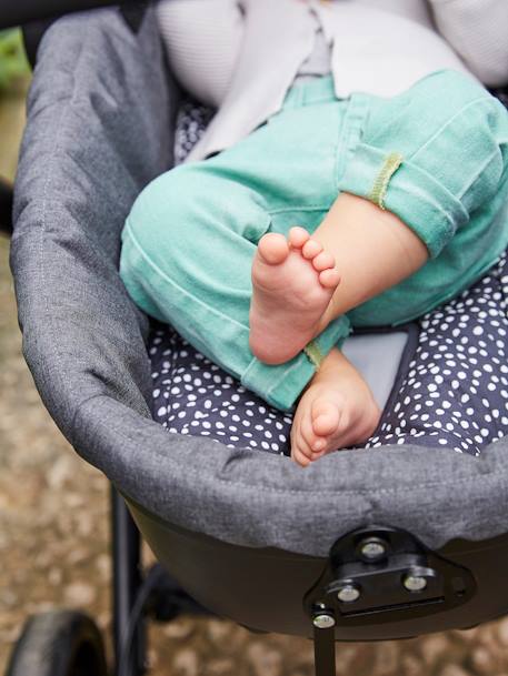 Protección reversible de dos tejidos para asiento de silla de paseo BLANCO CLARO ESTAMPADO 