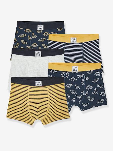 Pack de 5 boxers stretch para niño Dino AZUL OSCURO ESTAMPADO 