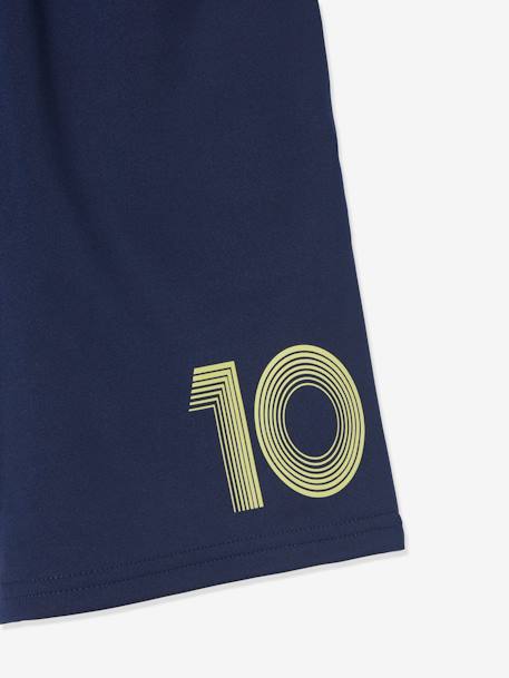 Short deportivo Numero 10 de tejido técnico AZUL MEDIO LISO CON MOTIVOS+NEGRO OSCURO LISO CON MOTIVOS 