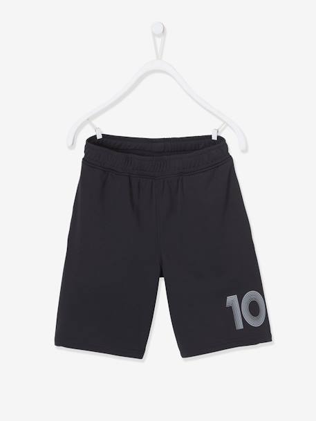 Short deportivo Numero 10 de tejido técnico AZUL MEDIO LISO CON MOTIVOS+NEGRO OSCURO LISO CON MOTIVOS 