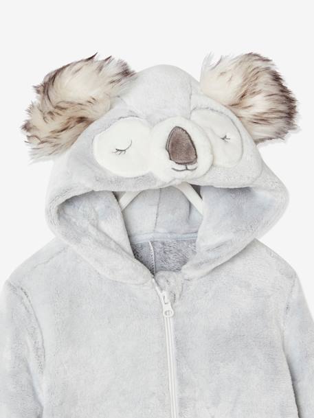 Sobrepijama de terciopelo koala GRIS CLARO JASPEADO 