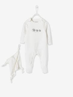 -Conjunto para recién nacido + body + doudou de algodón orgánico