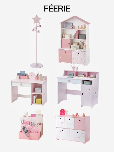 Mueble de almacenaje con 5 cajas Historias fabulosas Rosa estrellas 