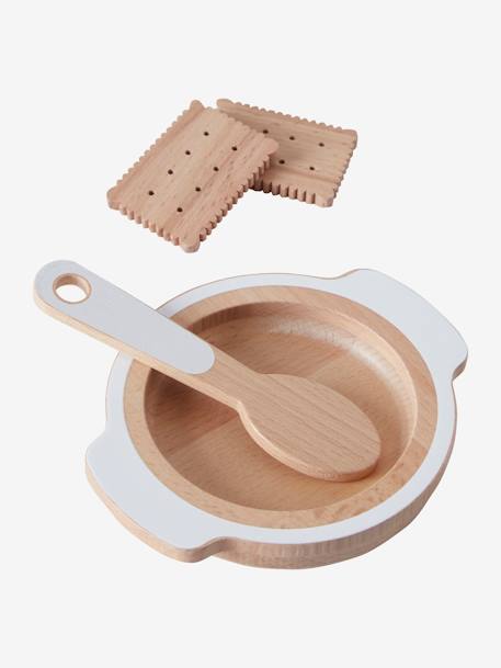 Conjunto de accesorios de comida para muñecas de madera FSC® blanco 