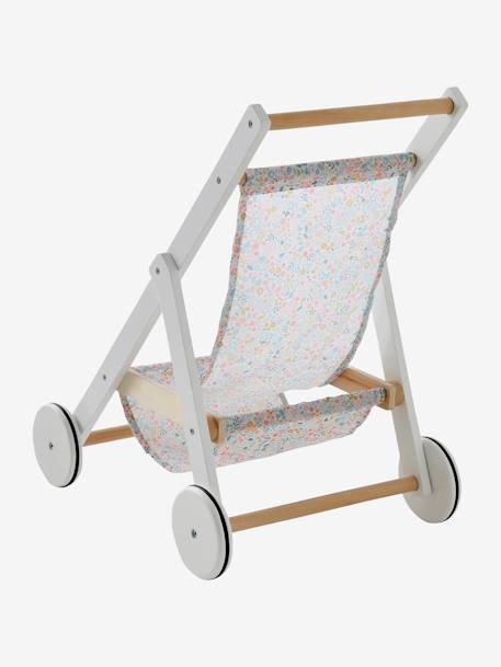 Silla de paseo para muñecas de madera blanco 