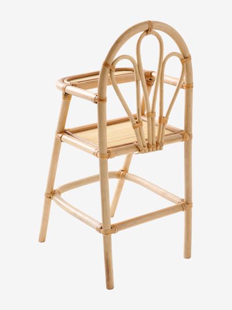 Silla alta de ratán beige 