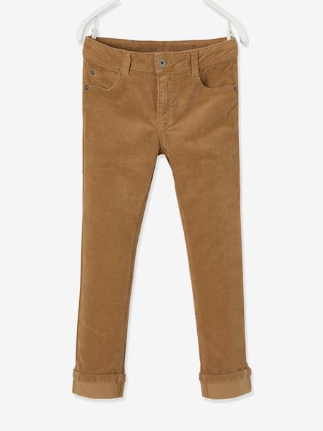 Pantalón slim de pana, para niño AZUL OSCURO LISO CON MOTIVOS+BEIGE MEDIO LISO CON MOTIVOS 