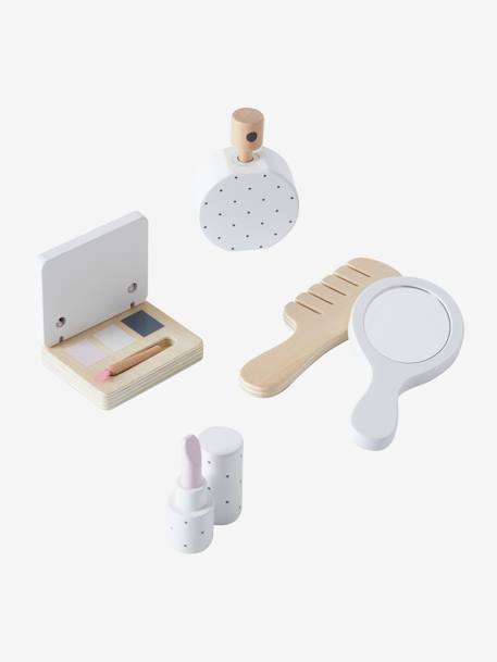 Estuche de maquillaje de madera blanco 