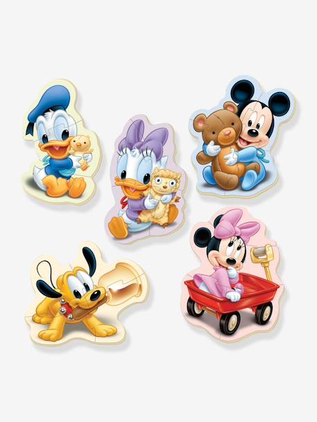 Lote de 5 puzzles progresivos 3 a 5 piezas Disney® Mickey EDUCA AZUL CLARO LISO CON MOTIVOS 