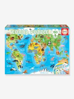 -Puzzle 150 piezas Mapamundi Animales EDUCA