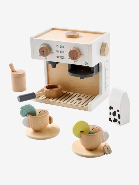 Máquina de café y de té, de madera multicolor 