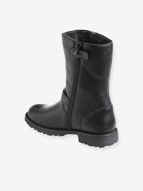 Botas estilo motero para niña NEGRO OSCURO LISO CON MOTIVOS 