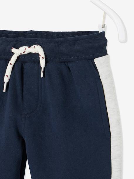 Pantalón de felpa con bandas a los lados, para niño AZUL OSCURO LISO CON MOTIVOS 