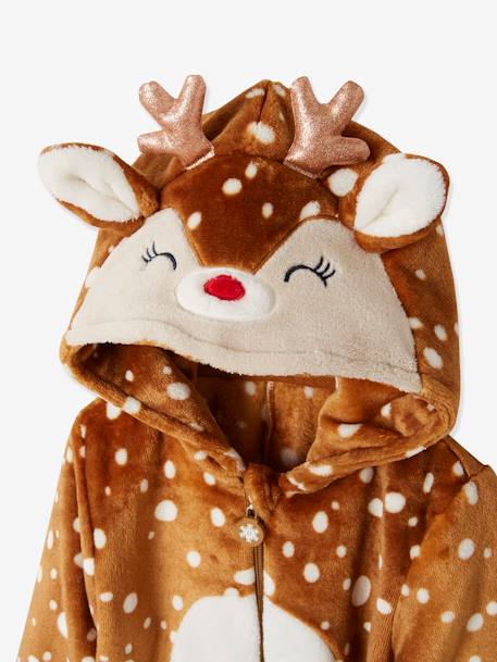 Pelele 'Reno de Navidad' efecto peluche MARRON MEDIO ESTAMPADO 