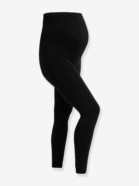 Leggings de embarazo de tejido stretch con memoria de forma CARRIWELL NEGRO MEDIO LISO 