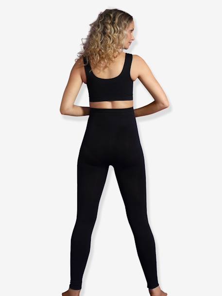 Leggings de embarazo de tejido stretch con memoria de forma CARRIWELL NEGRO MEDIO LISO 