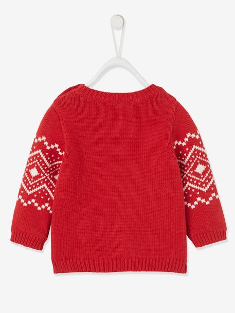 Jersey unisex de Navidad con reno para bebé ROJO OSCURO LISO CON MOTIVOS 