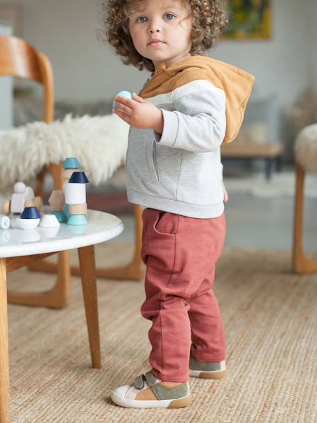 Chaqueta con cremallera y capucha bebé niño burdeos+MARRON CLARO LISO CON MOTIVOS+verde agua 