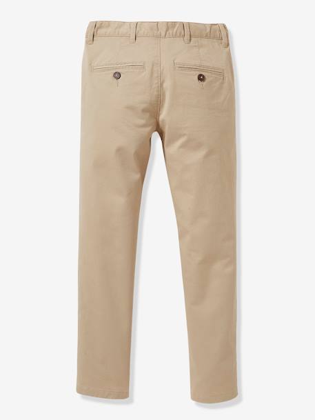 Pantalón chino para niño CYRILLUS BEIGE MEDIO LISO+VERDE OSCURO GRISACEO 