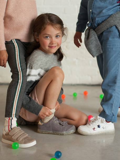 Zapatillas de pana para niña GRIS MEDIO LISO 