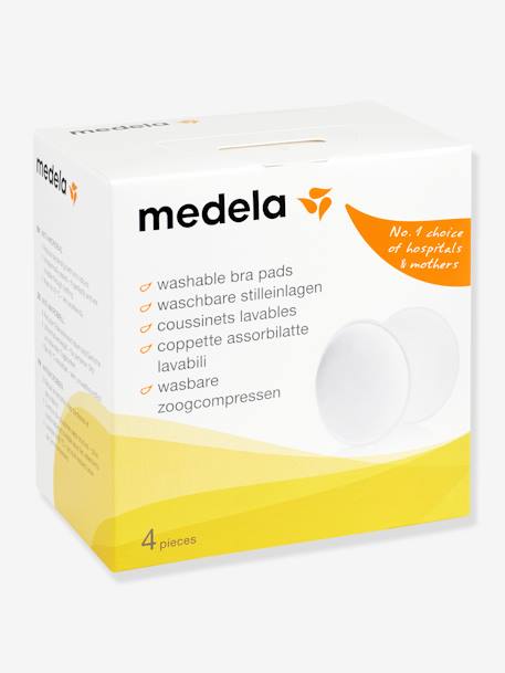 Caja de 4 discos de lactancia lavables Safe & Dry MEDELA BLANCO MEDIO LISO 